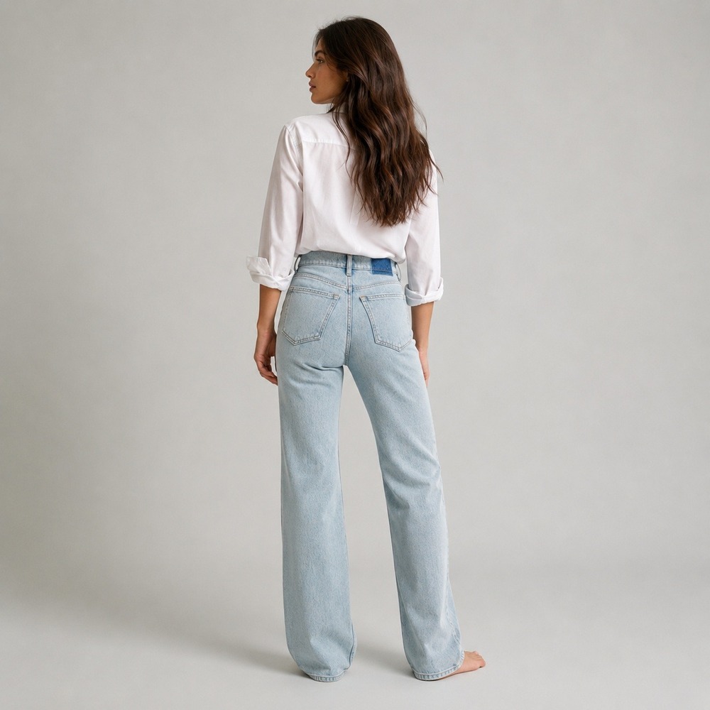 Abercrombie 90s Relaxed Jean High Rise Light Wash Straight Leg 28 Short - Picture 4 of 16